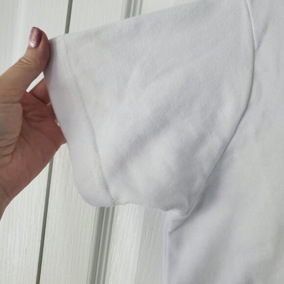 White Cotton Novelty Print Short Sleeve -Shirt M Fun Quirky Nautical Glam Casual - Picture 5 of 10